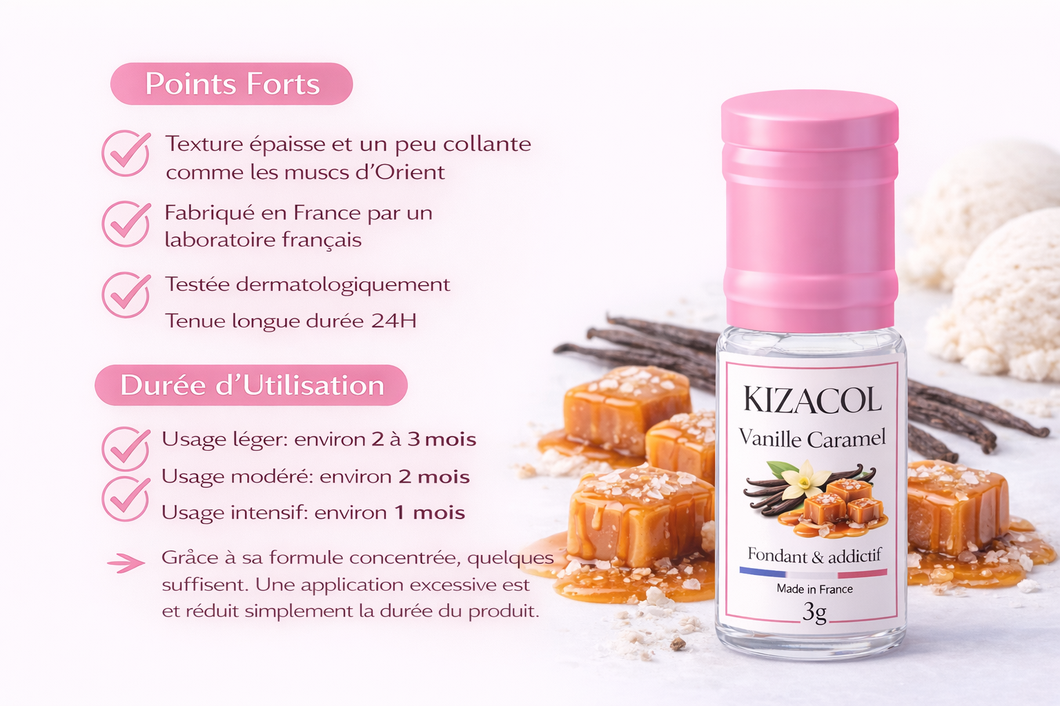 Musc vanille caramel 3ml KIZACOL