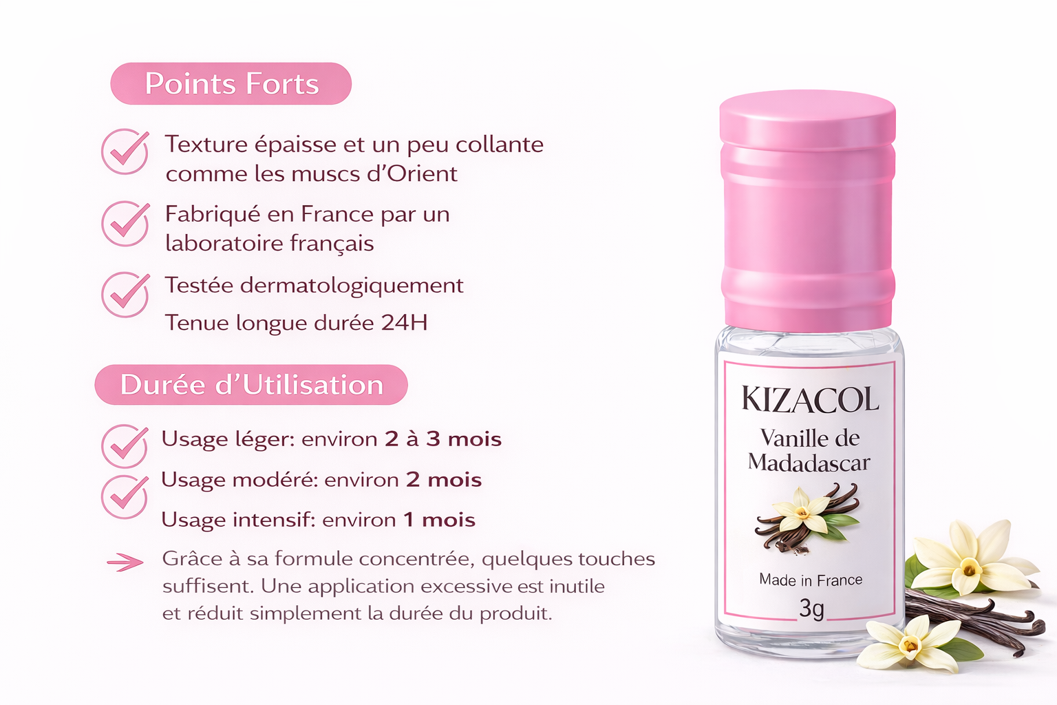 Musc vanille de Madagascar 3ml KIZACOL